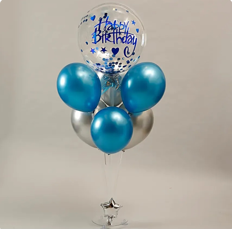 Blue Theme Birthday Balloon Bouquet