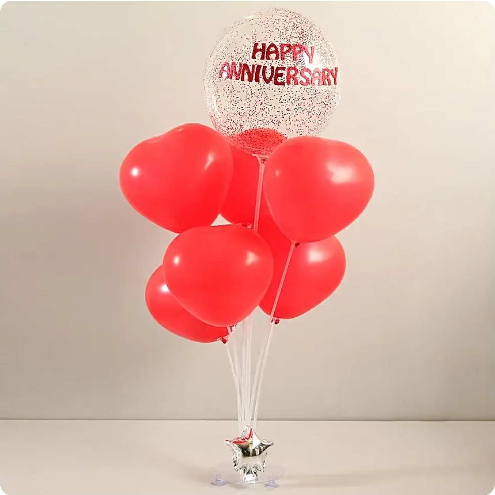 Red Anniversary Balloon Bouquet