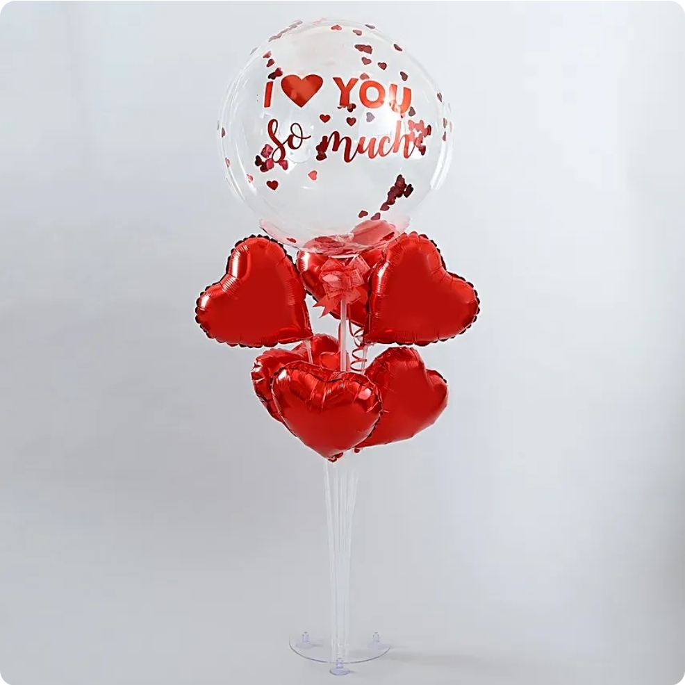 Luv You So Much Red Balloon Bouquet