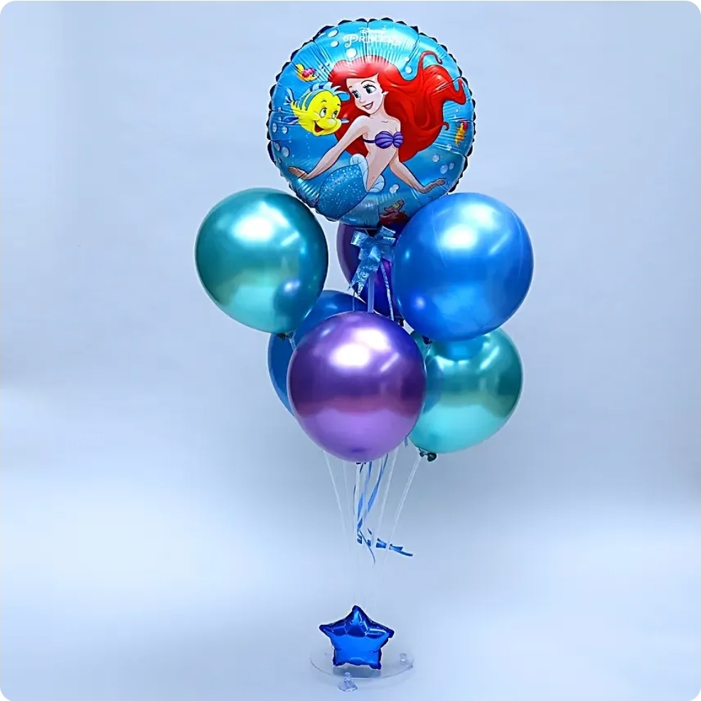 Disney Princess Ariel Theme Balloon Bouquet