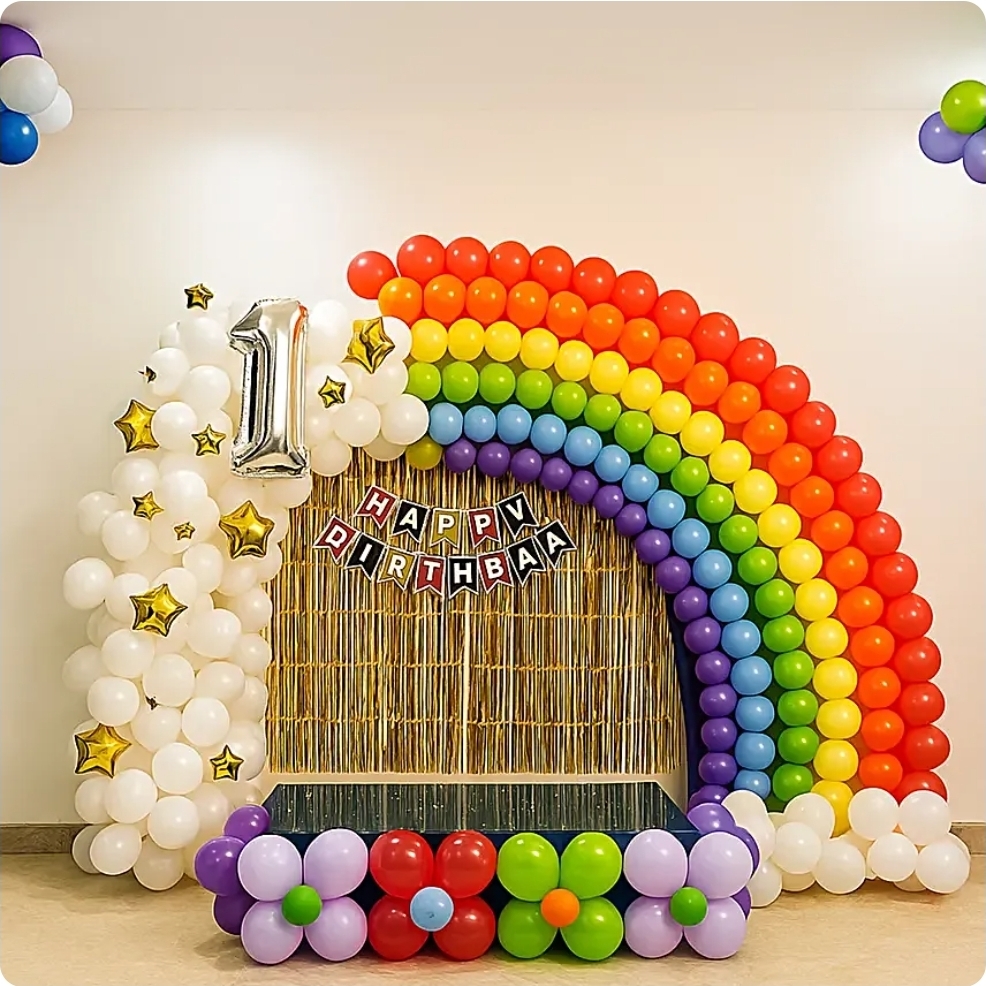 Rainbow Themed Birthday Decor