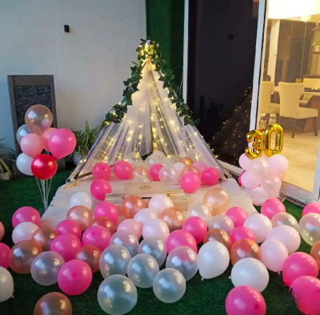 Anniversary Canopy Decor on Floor