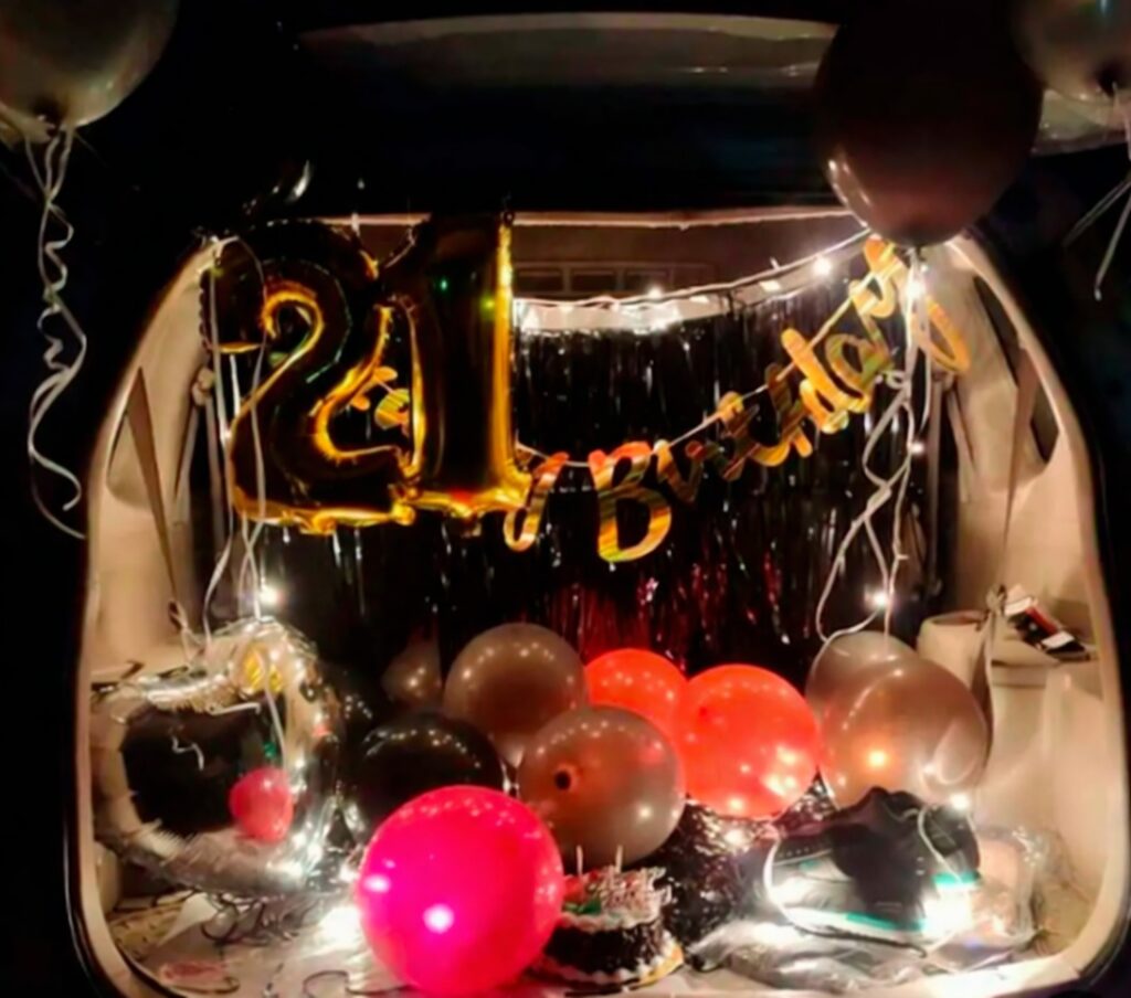 Birthday Decoration In Car