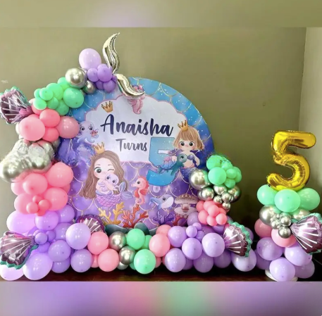 Mermaid Theme Birthday Backdrop