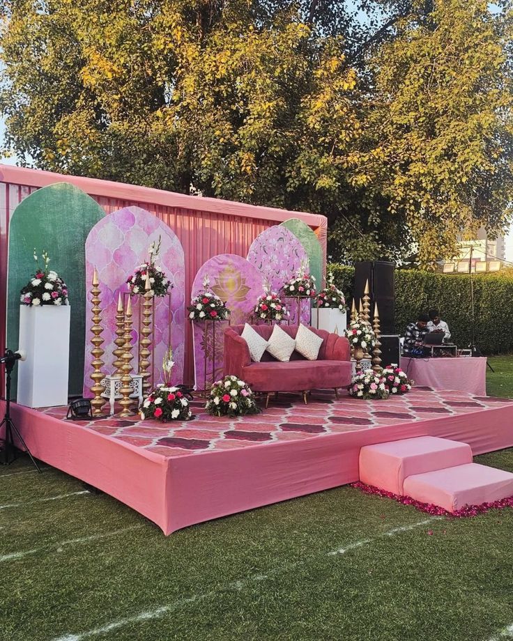 Blush & Sage Stage – Elegant Haldi/Mehndi Celebration