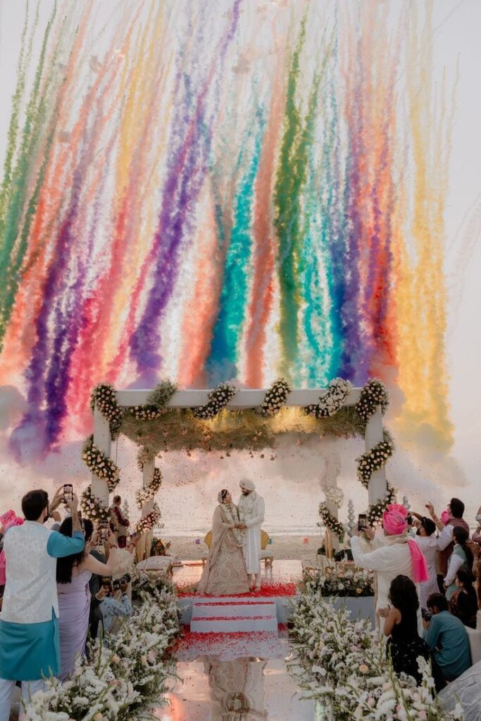 ✨ Grand Wedding Entry Backstage – Dry Color Smoke Daylight Fireworks by Floroon ✨