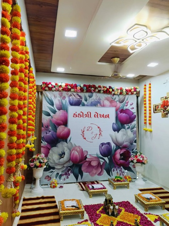Lotus Elegance: Artificial Flower Kankotri Writing Ceremony