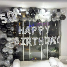 Black Silver Theme Balloon Decoration