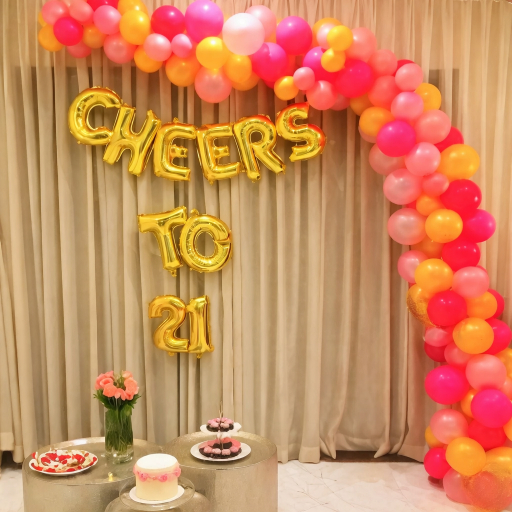 21st Birthday Balloon Arch Decoration