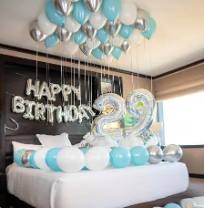Blue and White Balloon Decoration