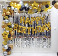 Gold Black Balloon Arch
