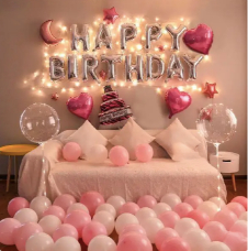 Pink White Hall Decoration