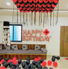 Classy Red Black Birthday Decoration